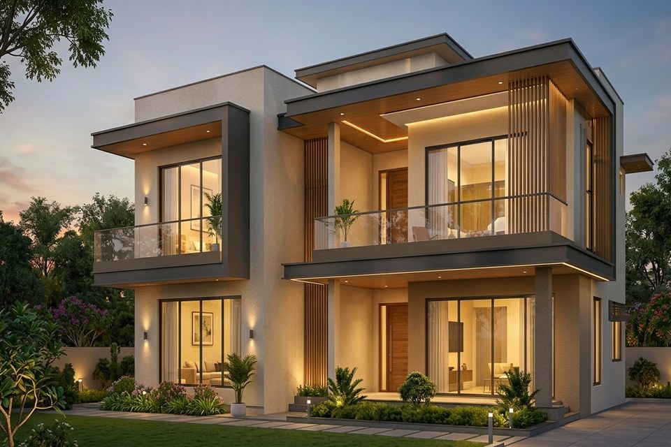 Illustrative modern home exterior